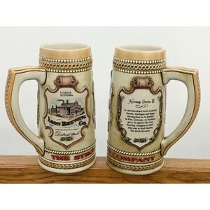 Vintage Stroh Brewery Beer Steins Set of 2 Heritage Series III #80370 #46893